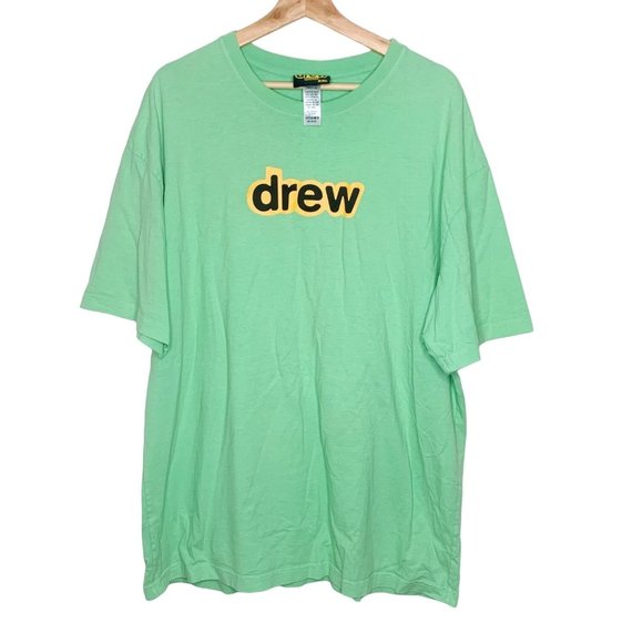 drew house Shirts Drew Haus Justin Bieber Mint Green Spellout Logo Shirt Cotton Unisex Xxl